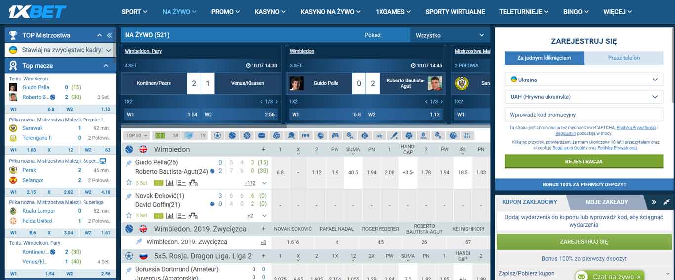 1xbet Polska na żywo